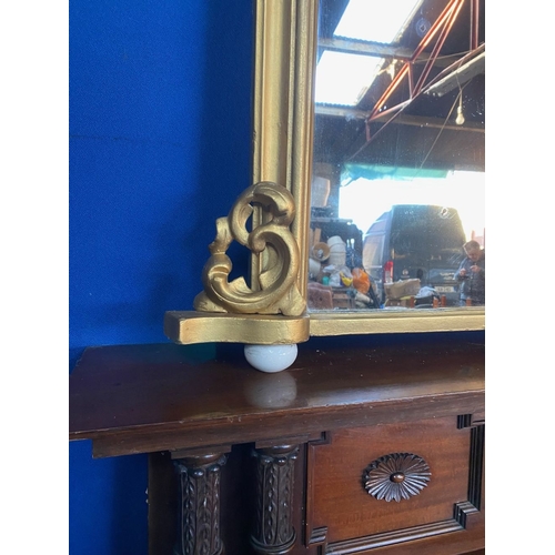 362 - A VICTORIAN ARCHED GILT OVERMANTLE MIRROR, nice arched form with original mirror plate, reeded gilt ... 