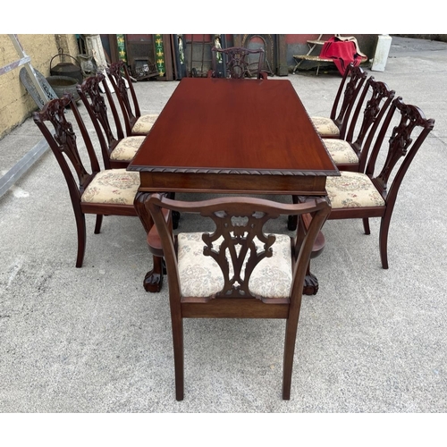 58 - A GOOD QUALITY IRISH MAHOGANY DINING/BOARDROOM SUITE, made in Dublin. To include dining table and si... 