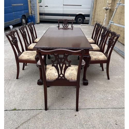 58 - A GOOD QUALITY IRISH MAHOGANY DINING/BOARDROOM SUITE, made in Dublin. To include dining table and si... 