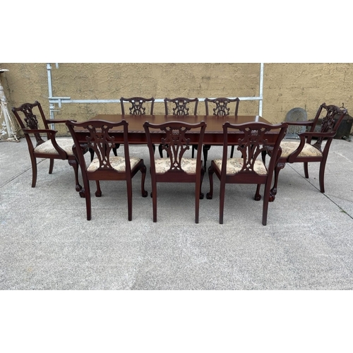 58 - A GOOD QUALITY IRISH MAHOGANY DINING/BOARDROOM SUITE, made in Dublin. To include dining table and si... 