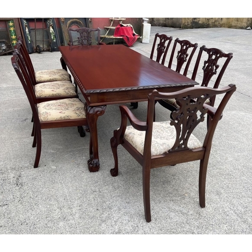 58 - A GOOD QUALITY IRISH MAHOGANY DINING/BOARDROOM SUITE, made in Dublin. To include dining table and si... 