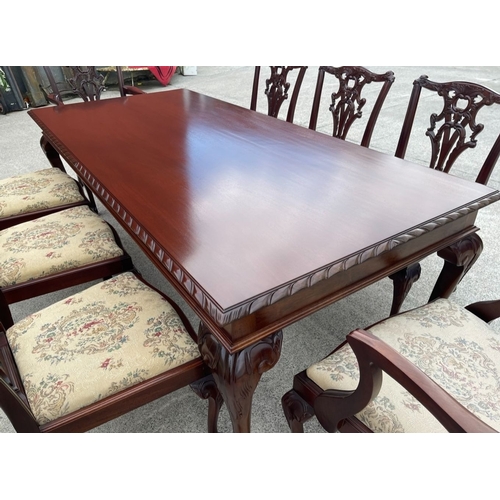 58 - A GOOD QUALITY IRISH MAHOGANY DINING/BOARDROOM SUITE, made in Dublin. To include dining table and si... 