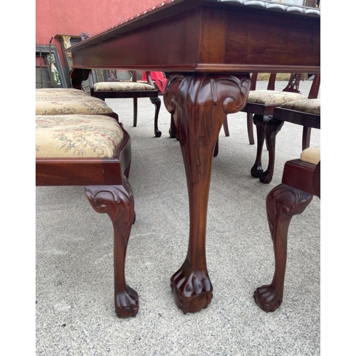 58 - A GOOD QUALITY IRISH MAHOGANY DINING/BOARDROOM SUITE, made in Dublin. To include dining table and si... 