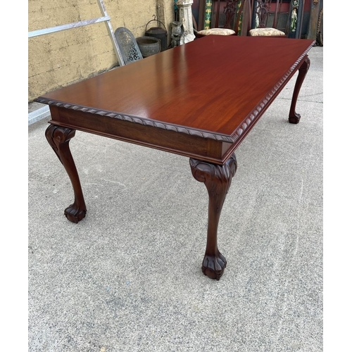 58 - A GOOD QUALITY IRISH MAHOGANY DINING/BOARDROOM SUITE, made in Dublin. To include dining table and si... 