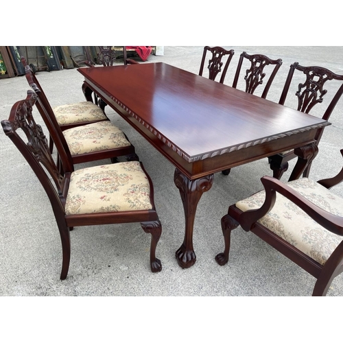 58 - A GOOD QUALITY IRISH MAHOGANY DINING/BOARDROOM SUITE, made in Dublin. To include dining table and si... 