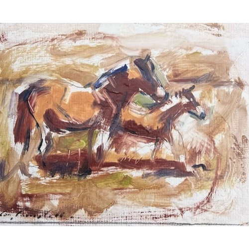 59 - CON CAMPBELL (Irish b.1946), ‘MARE & FOAL’, oil on canvas, signed lower left. Dimensions: 18in x 20i... 