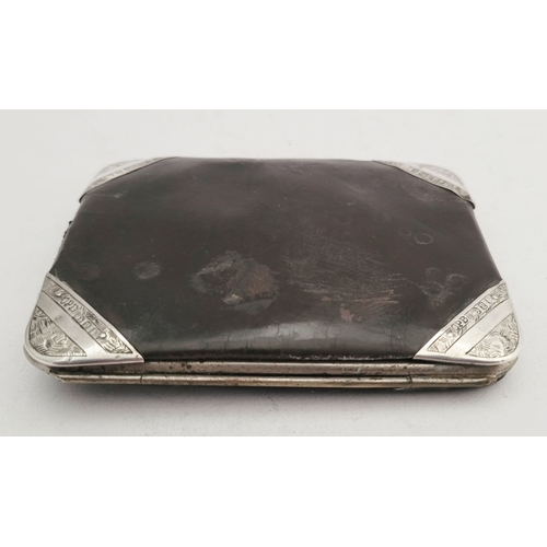 63 - A LATE 19TH CENTURY SILVER MOUNTED LEATHER WALLET, the silver mounts impressed with Birmingham hallm... 