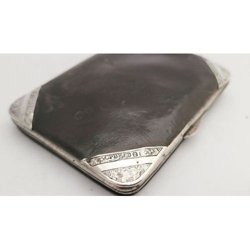 63 - A LATE 19TH CENTURY SILVER MOUNTED LEATHER WALLET, the silver mounts impressed with Birmingham hallm... 