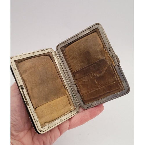 63 - A LATE 19TH CENTURY SILVER MOUNTED LEATHER WALLET, the silver mounts impressed with Birmingham hallm... 