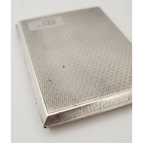 75 - THREE SILVER CIGARETTE CASES, (i) A neatly sized case decorated with engine cut design to the front,... 