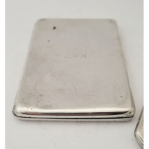 75 - THREE SILVER CIGARETTE CASES, (i) A neatly sized case decorated with engine cut design to the front,... 