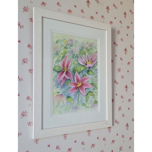 85 - EVELYN BARBER, (IRISH, 20TH CENTURY), STILL LIFE – PINK LILY FLOWERS, watercolour on paper, signed l... 