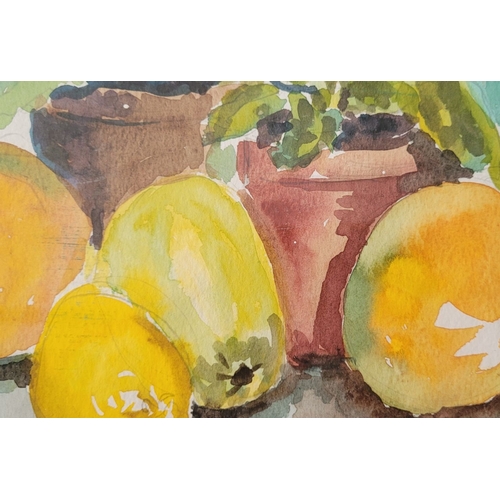 99 - EVELYN BARBER, (IRISH, 20TH CENTURY), STILL LIFE, watercolour on paper, unsigned. Frame: 48 x 45cm. ... 