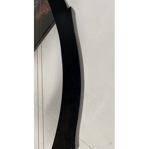 185 - A VINTAGE HARDWOOD IRISH HARP, 28 string harp. Complete with hardwood stand with brass capped feet. ... 