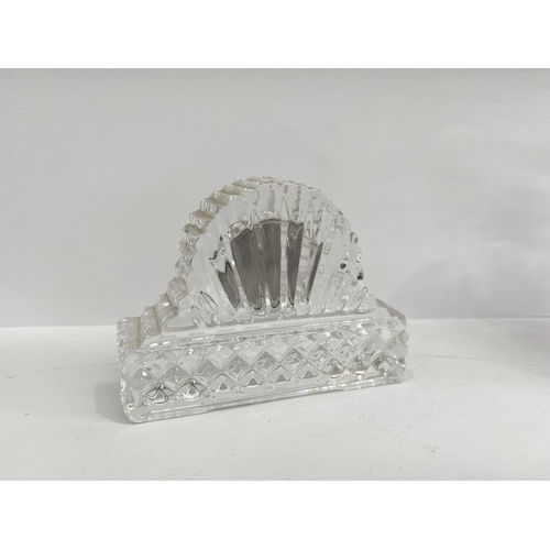 191 - A WATERFORD CRYSTAL HURRICANE VOTIVE CANDLEHOLDER, in the Lismore pattern, along with Waterford crys... 