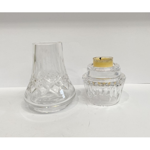191 - A WATERFORD CRYSTAL HURRICANE VOTIVE CANDLEHOLDER, in the Lismore pattern, along with Waterford crys... 