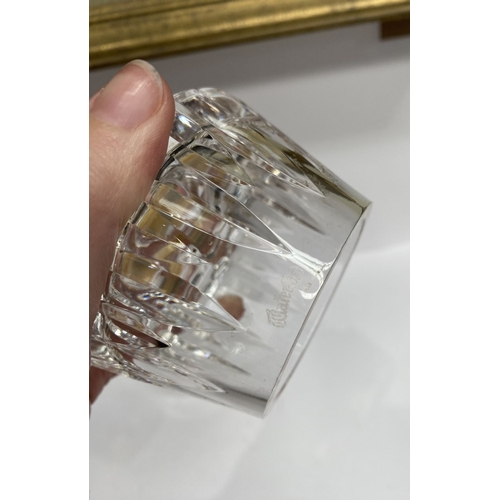 191 - A WATERFORD CRYSTAL HURRICANE VOTIVE CANDLEHOLDER, in the Lismore pattern, along with Waterford crys... 