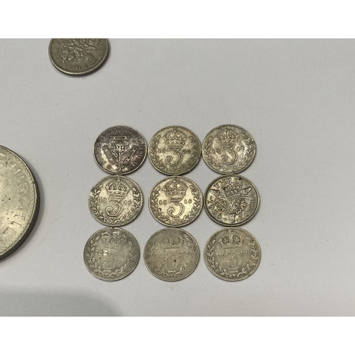 196 - A COLLECTION OF BRITISH COINS, Late 19th – Early 20th Century, to include 8 three pence coins dating... 
