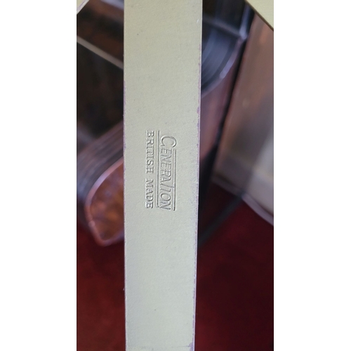 206 - A GENERATION BRITISH MADE ADJUSTABLE MUSIC STAND, with folding top, raised on a tripod style base. O... 