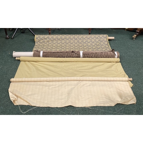 212 - A LARGE COLLECTION OF ROLLS OF FABRICS, by a variety of Makers and in a variety of patterns etc. As ... 