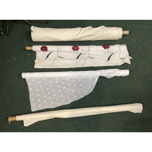 212 - A LARGE COLLECTION OF ROLLS OF FABRICS, by a variety of Makers and in a variety of patterns etc. As ... 