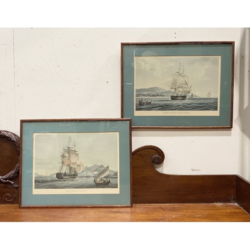 221 - A PAIR OF MARITIME FRAMED PRINTS, ‘Sir David Scott’ & ‘The Lord Lowther’, coloured print reproductio... 