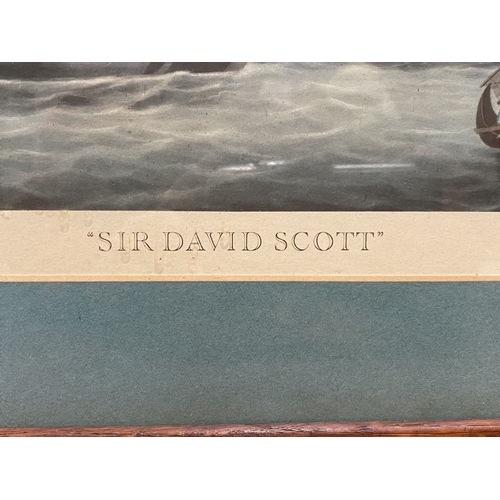 221 - A PAIR OF MARITIME FRAMED PRINTS, ‘Sir David Scott’ & ‘The Lord Lowther’, coloured print reproductio... 