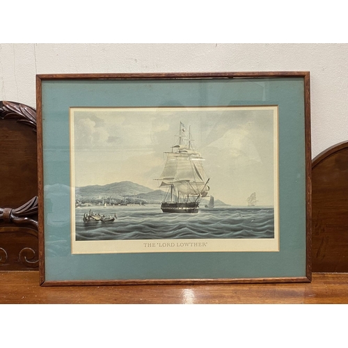 221 - A PAIR OF MARITIME FRAMED PRINTS, ‘Sir David Scott’ & ‘The Lord Lowther’, coloured print reproductio... 
