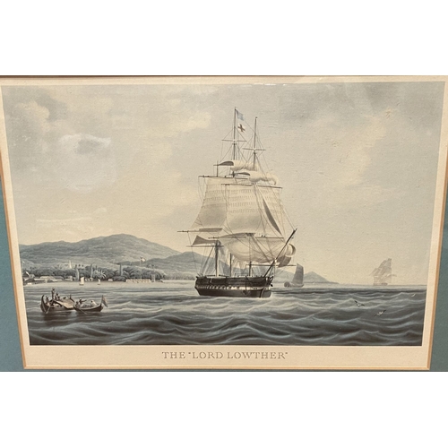 221 - A PAIR OF MARITIME FRAMED PRINTS, ‘Sir David Scott’ & ‘The Lord Lowther’, coloured print reproductio... 