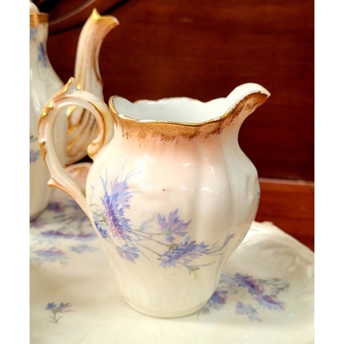 223 - A DELICATE VINTAGE FRENCH MADE R. DELIMIERES & CIE, LIMOGES – D&C TEA SET, which includes a large tr... 