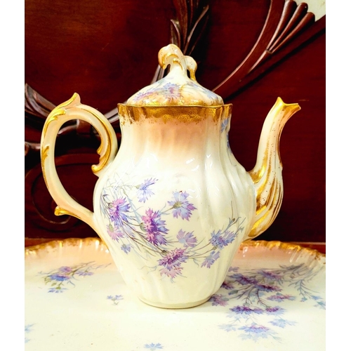 223 - A DELICATE VINTAGE FRENCH MADE R. DELIMIERES & CIE, LIMOGES – D&C TEA SET, which includes a large tr... 