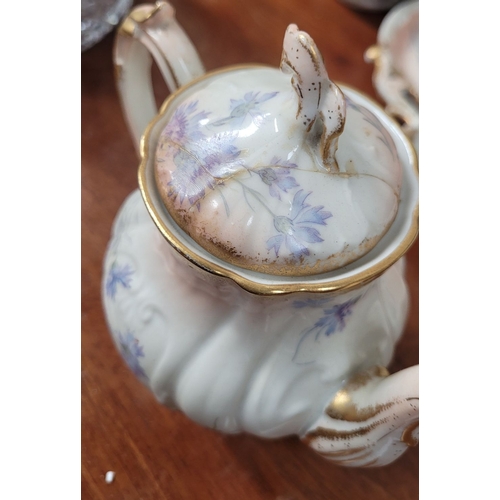 223 - A DELICATE VINTAGE FRENCH MADE R. DELIMIERES & CIE, LIMOGES – D&C TEA SET, which includes a large tr... 