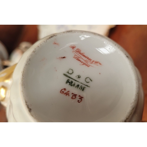 223 - A DELICATE VINTAGE FRENCH MADE R. DELIMIERES & CIE, LIMOGES – D&C TEA SET, which includes a large tr... 