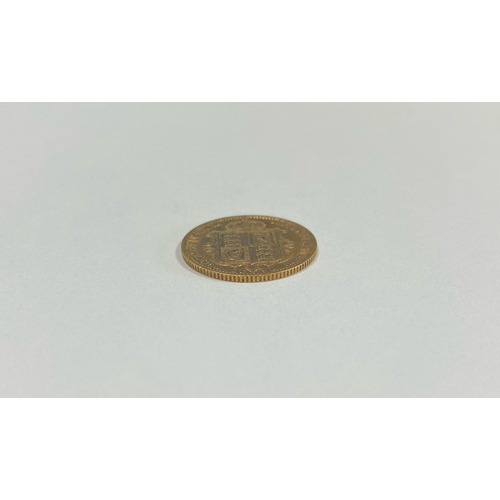 227 - A VICTORIA GOLD HALF-SOVEREIGN – 1890, Jubilee portrait of Queen Victoria, crowned, vailed bust faci... 