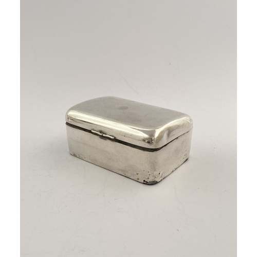 228 - AN ART DECO PERIOD SILVER SNUFF BOX ALONG WITH SILVERPLATED SAUCE BOAT, snuff box hallmarked Chester... 