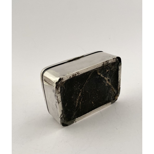 228 - AN ART DECO PERIOD SILVER SNUFF BOX ALONG WITH SILVERPLATED SAUCE BOAT, snuff box hallmarked Chester... 