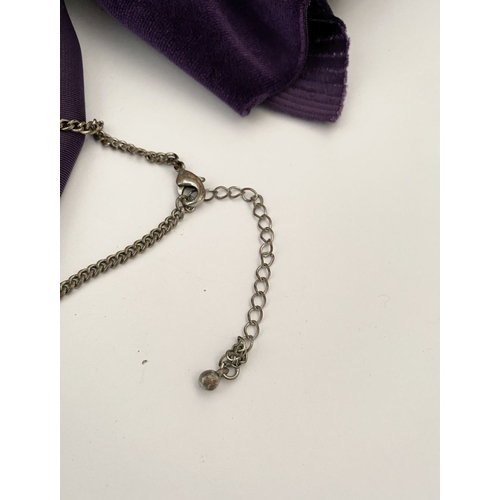 233 - A PRETTY SILVER TONE GEMSET NECKLACE & PAIR OF DROP EARRINGS, the necklace is set with a variety of ... 