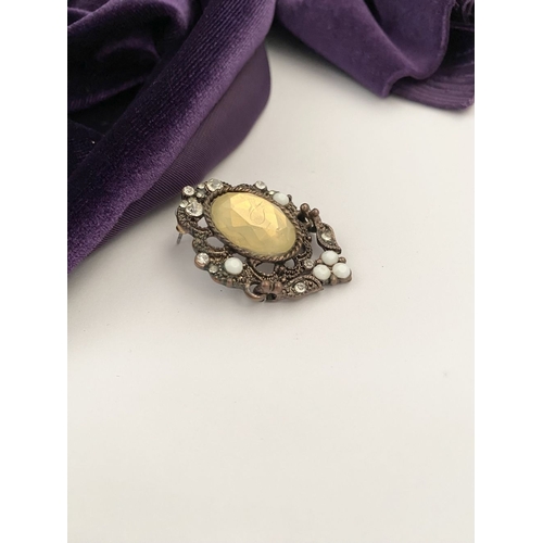 233 - A PRETTY SILVER TONE GEMSET NECKLACE & PAIR OF DROP EARRINGS, the necklace is set with a variety of ... 