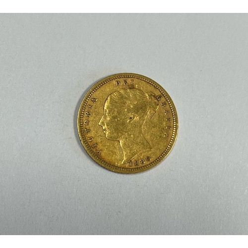 236 - A VICTORIA GOLD HALF-SOVEREIGN – 1880, ‘Young Head’ portrait of Queen Victoria, design by William Wy... 