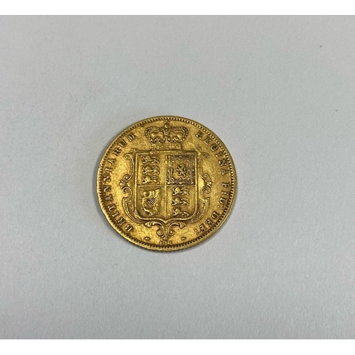236 - A VICTORIA GOLD HALF-SOVEREIGN – 1880, ‘Young Head’ portrait of Queen Victoria, design by William Wy... 