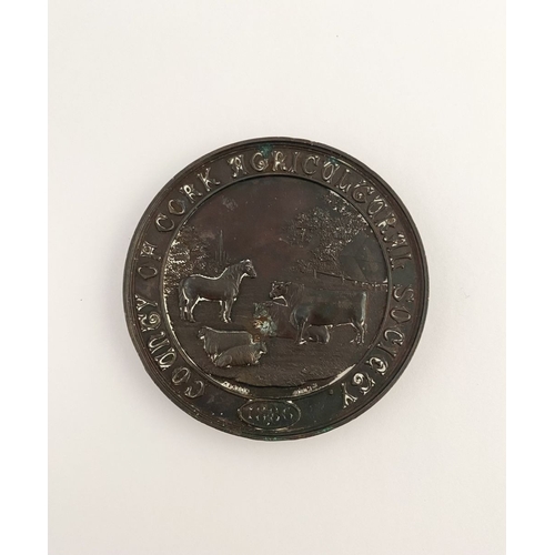 239 - LOT OF CORK INTEREST: A COUNTY OF CORK AGRICULTURAL SOCIETY BRONZE AWARD MEDAL, by Heaton, Birmingha... 