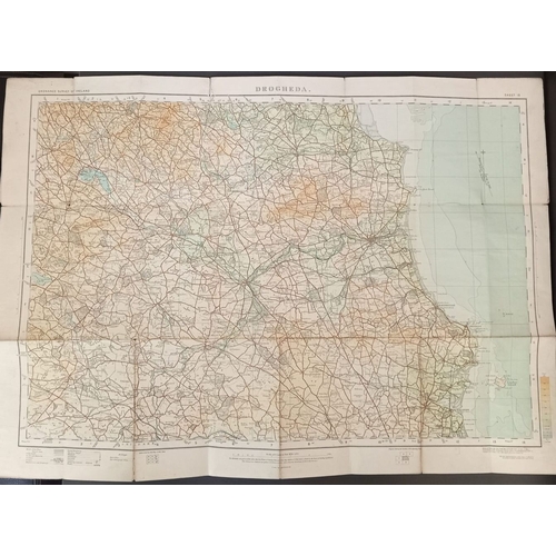 254 - AN ORDNANCE SURVEY MAP OF DROGHEDA, 1918, paper on linen, in good condition, ideal for framing. Dime... 