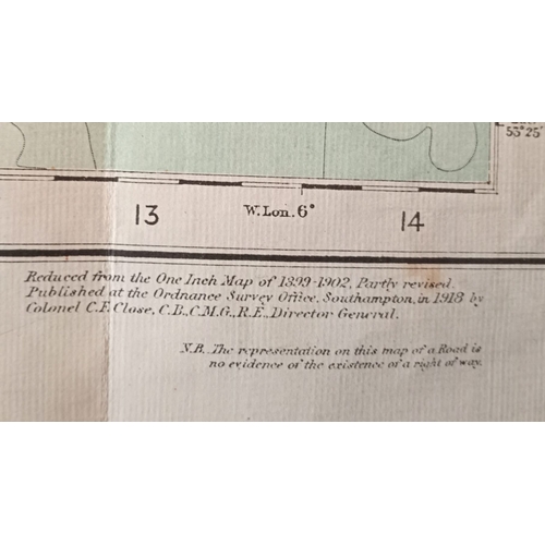 254 - AN ORDNANCE SURVEY MAP OF DROGHEDA, 1918, paper on linen, in good condition, ideal for framing. Dime... 