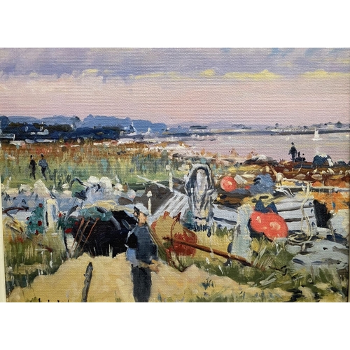 272 - AFTER MAURICE MAC GONIGAL (1900-1979), ‘SEPTEMBER MORNING – CONNEMARA’, coloured print on canvas, la... 