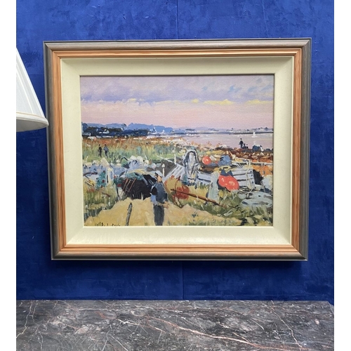 272 - AFTER MAURICE MAC GONIGAL (1900-1979), ‘SEPTEMBER MORNING – CONNEMARA’, coloured print on canvas, la... 