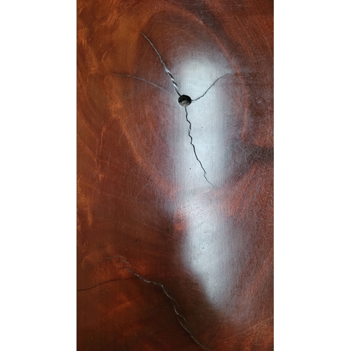 289 - A LARGE IRISH REGENCY MAHOGANY TIP-UP DINING TABLE, the table top made from two pieces of stunning m... 