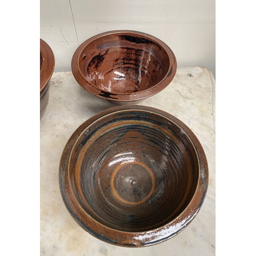 294 - A COLLECTION OF LOUIS MULCAHY POTTERY, to include six pots. Dimensions: largest: 13cm high x 24cm di... 