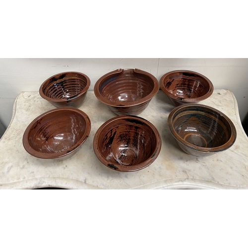 294 - A COLLECTION OF LOUIS MULCAHY POTTERY, to include six pots. Dimensions: largest: 13cm high x 24cm di... 