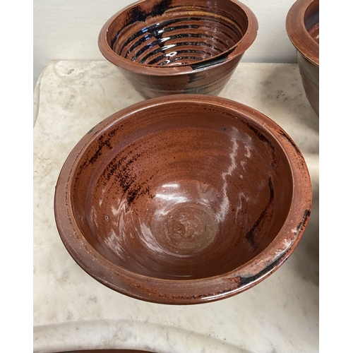 294 - A COLLECTION OF LOUIS MULCAHY POTTERY, to include six pots. Dimensions: largest: 13cm high x 24cm di... 