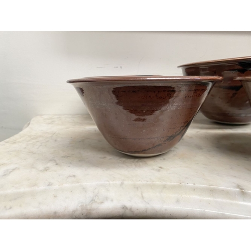 294 - A COLLECTION OF LOUIS MULCAHY POTTERY, to include six pots. Dimensions: largest: 13cm high x 24cm di... 